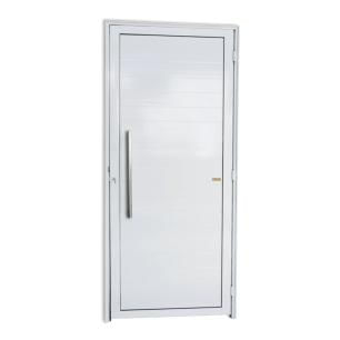 Porta de Alumínio Lambri 210x80cm com Puxador Super Brimak Branco