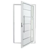 Porta de Alumínio Pivotante Lambri 210x120cm com Puxador Miraggio Super Brimak Branco