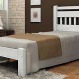 Cama De Solteiro Mônaco De Madeira Angelim Branco