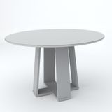 Mesa Redonda Isabela 135 X 135cm Vidro Off White