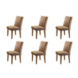 Conjunto 6 Cadeiras Para Sala De Jantar Milena Imbuia