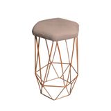 Banqueta Aramada Cappuccino Base Ferro Rose Gold Web Shop