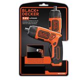 Parafusadeira Elétrica Black + Decker 1/4 (6,35mm) Led 3.6v Bivolt Recarregável Laranja - Bdcs36f-br