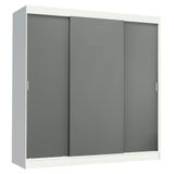 Guarda-roupa Casal Madesa Reno 3 Portas Correr Branco Cinza