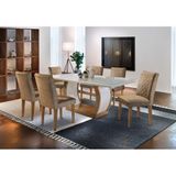 Sala de Jantar Milena Tampo Vidro 6 Cadeiras QR Imbuia