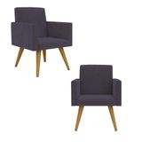 2 Cadeiras Poltronas P/ Sala Escritó. Balaqui Decor Cinza