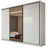 Guarda Roupa Casal Com Espelho 3 Portas De Correr 6 Gavetas