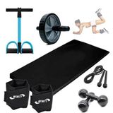 Kit Treino Em Casa C / 6 Itens Caneleira 4kg + Halter 3kg +