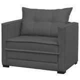 Poltrona Cama Londres Suede Cinza Escuro D´monegatto