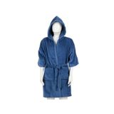 Roupão Infantil Dhler Felpa Velour Com Capuz - Azul Tam P