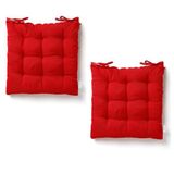 Kit 2 Almofadas Futton Assento Para Cadeira - Vermelho 40x40