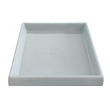 Prato Base Grande Quadrado Vaso Polietileno 50cm Cinza