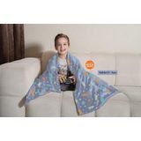 Manta Flannel Fleece Solteiro Infantil Dupla Face Azul