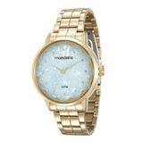 RELÓGIO MONDAINE FEMININO DOURADO FUNDO PEROLAD 99145LPMVDE2