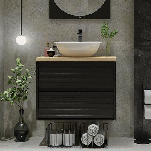 Gabinete para Banheiro 70cm Jade Darabas Agardi Preto