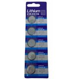 15 Cartela Com 5 Un Bateria Moeda Cr2016 3v Pilha Lithium