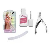 Kit Cola Para Unhas Lixa + Kit 100 Unhas Tips + Alicate