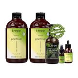 Kit Pantovin Shampoo Máscara Tônico Leave Vegan Oil Repair