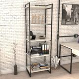 Estante Livreiro Prisma Estilo Industrial 60cm 5 Prateleiras