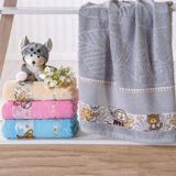 Toalha De Rosto Infantil Com Barra Ponto Cruz 45x55