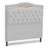 Cabeceira Estofada Box Casal King Size 195cm Corino Branco