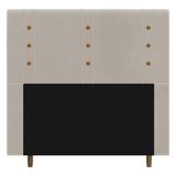 Cabeceira Cama Box Casal King Size Roma 195cm Veludo Bege