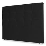 Cabeceira Estofada Box Casal King Size 195cm Corino Preto