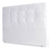 Cabeceira Estofada Box Casal King Size 195cm Corino Branco