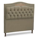 Cabeceira Estofada Cama Box Casal Belize 140cm Corino Areia