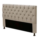 Cabeceira Cama Box Casal Cristal 140cm Corino Bege Areia