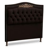 Cabeceira Estofada Box Casal King Size 195cm Corino Marrom
