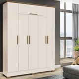 Guarda-roupa 6 Portas 2 Gavetas Roma Cr4046 Off White/nature