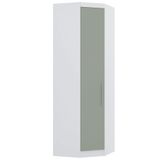 Guarda Roupa De Canto Diagonal Modulado 70cm 1 Porta Alpes Luciane Móveis Branco Pf Com Verde Pf