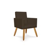 Poltrona Decorativa Cadeira Escritório Recepção Marrom