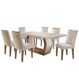 Conjunto Sala De Jantar Mesa Milena 180 6 Cadeiras Milena