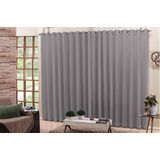Cortina Para Sala Quarto Voal Liso Cinza 3,00x2,20