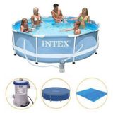 Piscina Intex 4.485 Litros Estrutural Prism Capa Bomba Filtrante Forro