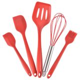 Kit Utensílios De Silicone Para Cozinha 5 Peças Vermelho