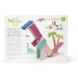 14 peças tegu conjunto de blocos de madeira magnética, flor