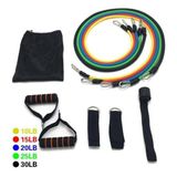 Elásticos Extensor Para Exercícios Funcional Casa Kit 11 Pça