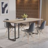 Conjunto Mesa Com 4 Cadeiras Eames Pp Espresso Móveis Grafite/siena/preto