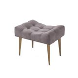 Puff Banqueta Confort Retrô Suede Marrom Claro