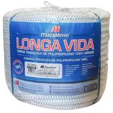 Corda Trançada Polipropileno Longa Vida 220 Metros 8mm Branca Mazzaferro