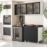 Cozinha Compacta Rubi Com 6 Portas E 3 Prateleiras 160cm De Largura Bartira