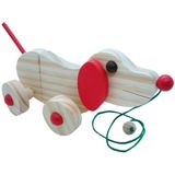Cachorro Articulado De Puxar Em Madeira 100% Artesanal