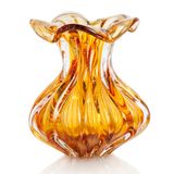 Vaso Trouxinha Em Cristal Murano Âmbar  São Marcos