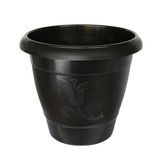 Vaso De Plantas Plástico Redondo Jardineira Decorativa Preto