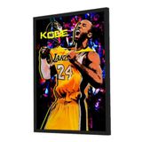 Quadro Decorativo Kobe Bryant Grafite Esporte Grande 53x73cm