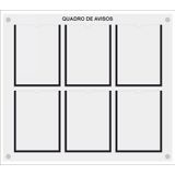 Quadro De Aviso E Gestão Com 6 Displays A4 De Acrílico Preto