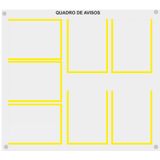 Quadro De Aviso Gestão Com 7 Displays A4 Acrílico Amarelo